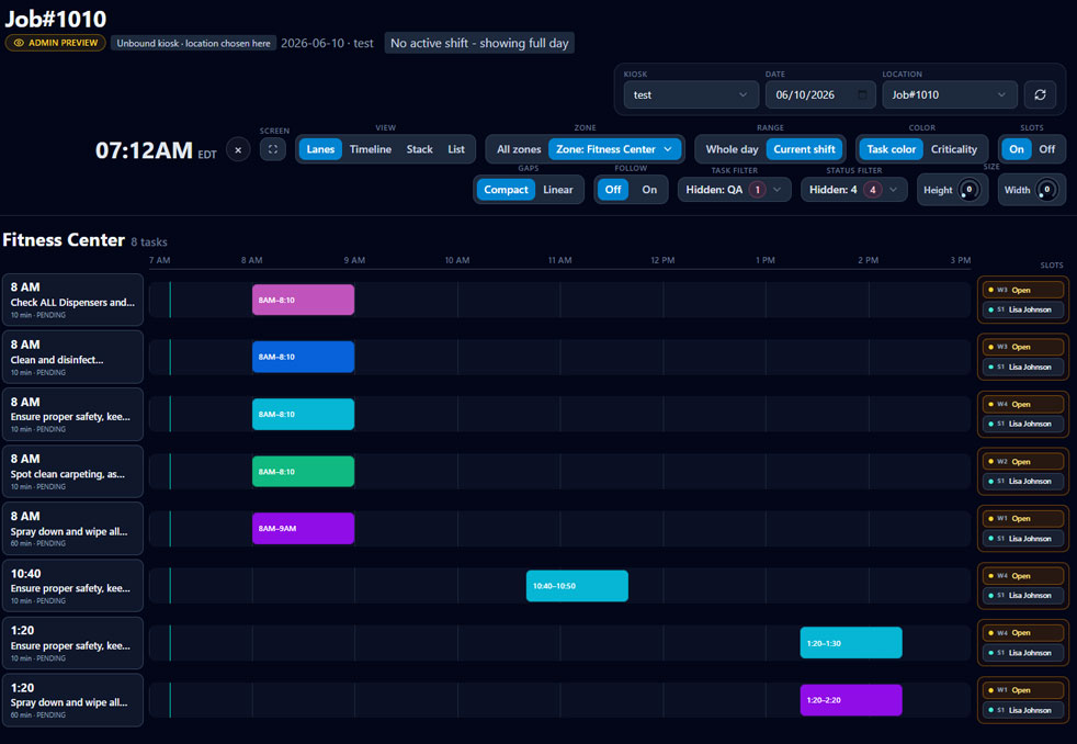 ShiftOrder: Operational Kiosk for Task Execution